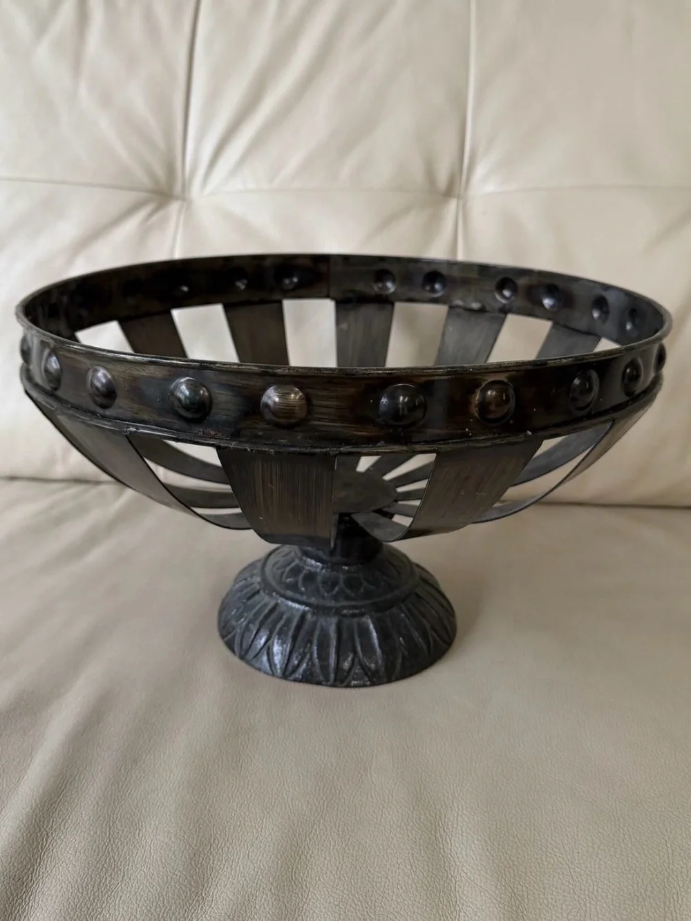 Metal Decorative Bowl Centerpiece in Dark Bronze